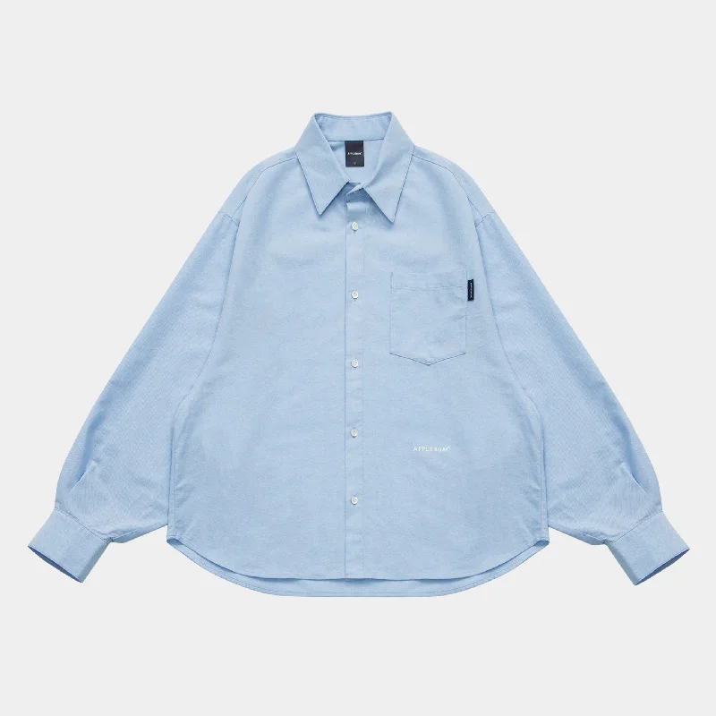 Ruffled Shirt-Oxford Oversize Shirt [L.Blue] / 2420202