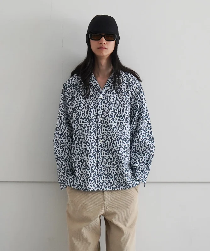 Loose Fit Blouse-COTTON PAN Shawn Flannel Shirt Leopard "YUKIHYOU"