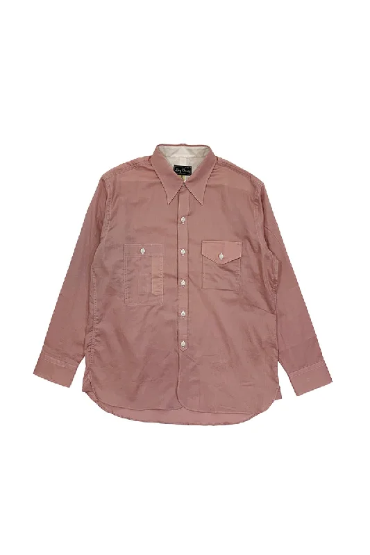 Printed Blouse-Solid Herringbone Work Shirt