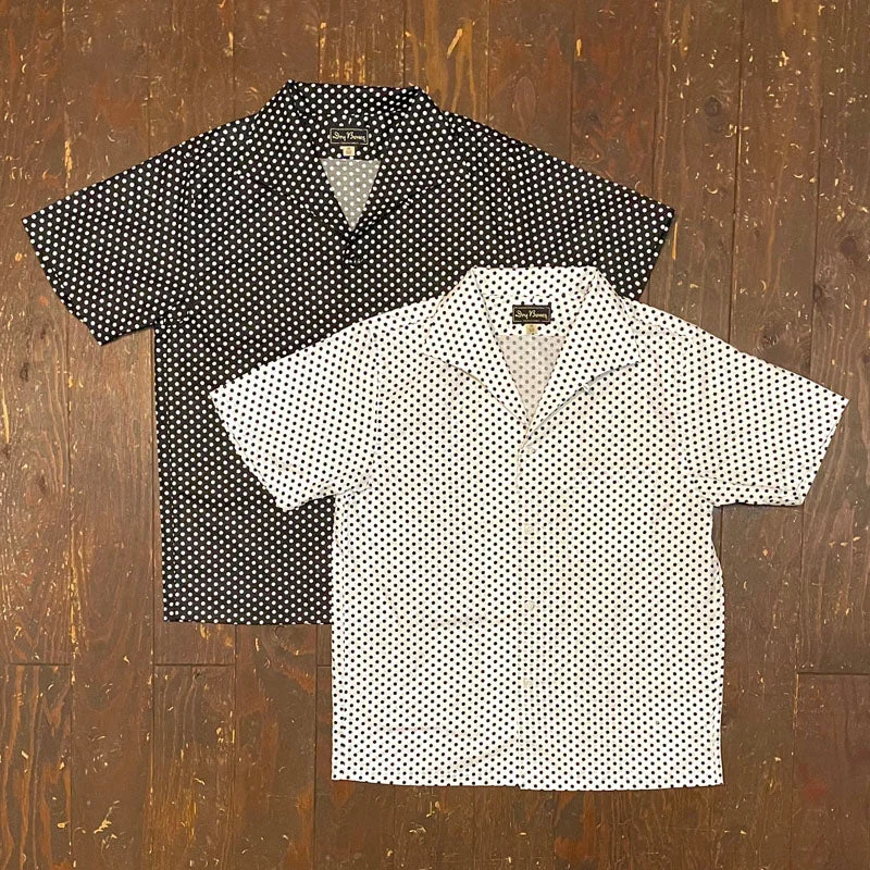 Plaid Shirt-S/S Print Italian Collar Shirt “POLKA DOT”