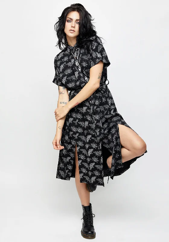 Off-the-shoulder Blouse-Mortmoth Shirt Dress