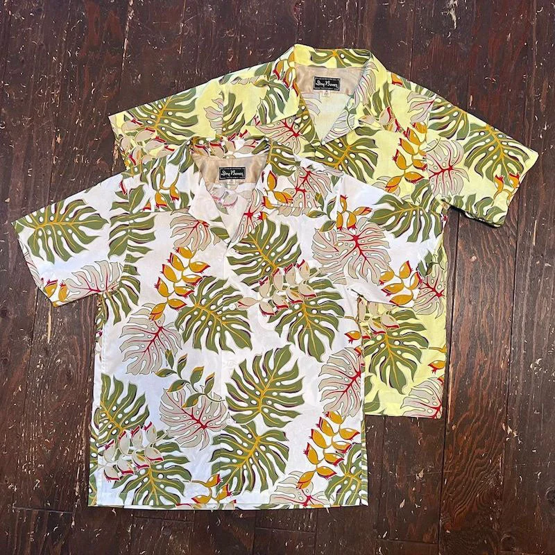 Casual Button-down Shirt-S/S Hawaiian Shirt “MONSTERA”