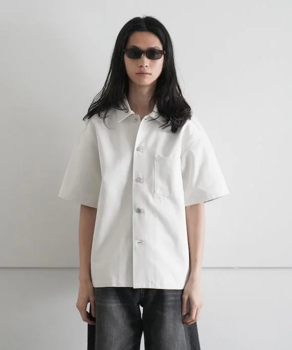 Silk Blouse-NEONSIGN Inside Out Denim S/S Shirts "OW/BEIGE"