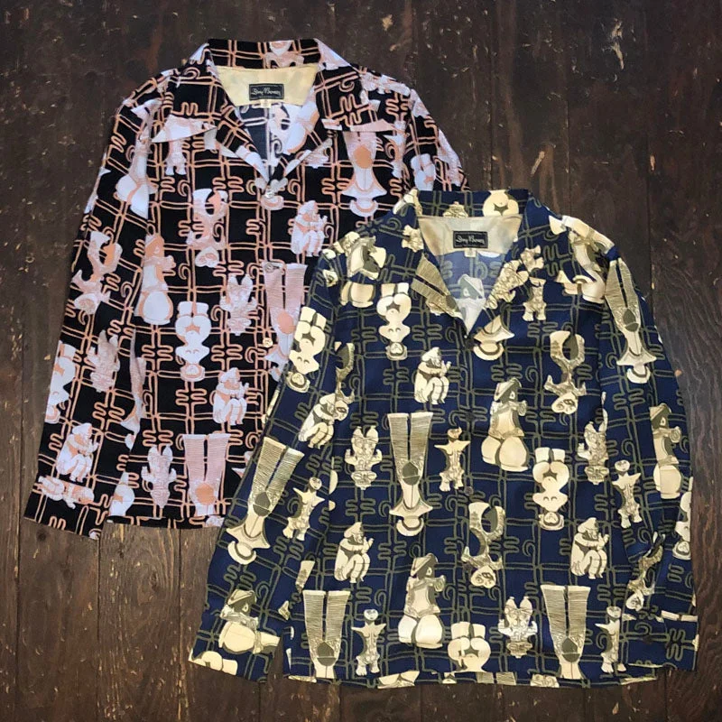 Lightweight Blouse-L/S Hawaiian Shirt “土偶”