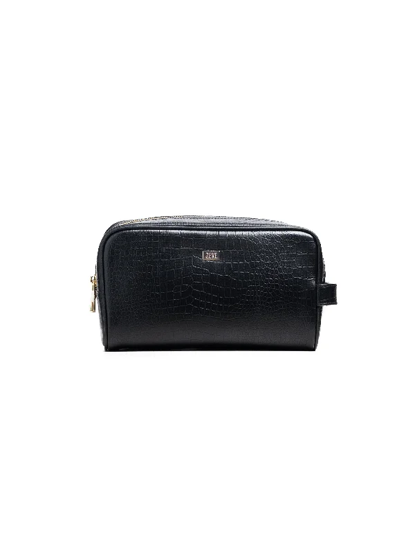 Crossover Shirt-Ravello Clutch - Black Croco Leather