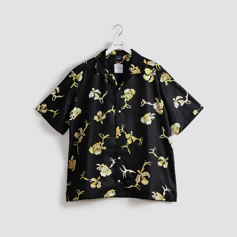 Smocked Blouse-"Free" Aloha Shirt [Black] / 2410202