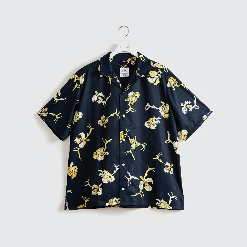 White Blouse-"Free" Aloha Shirt [Navy] / 2410202