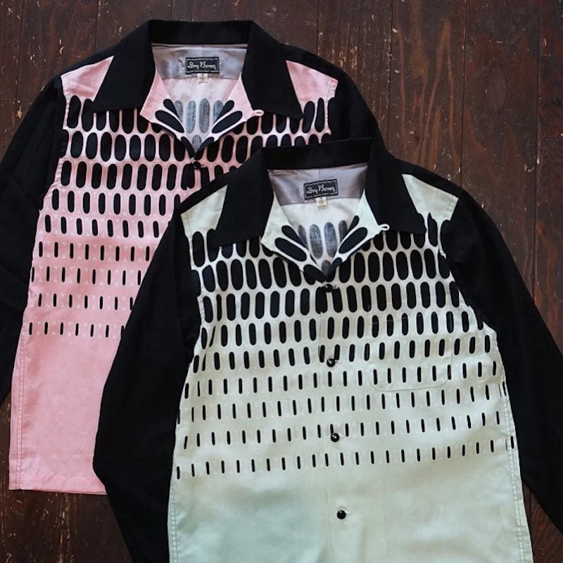 Elegant Shirt-L/S Print Open Shirt “IRREGULAR DOT”