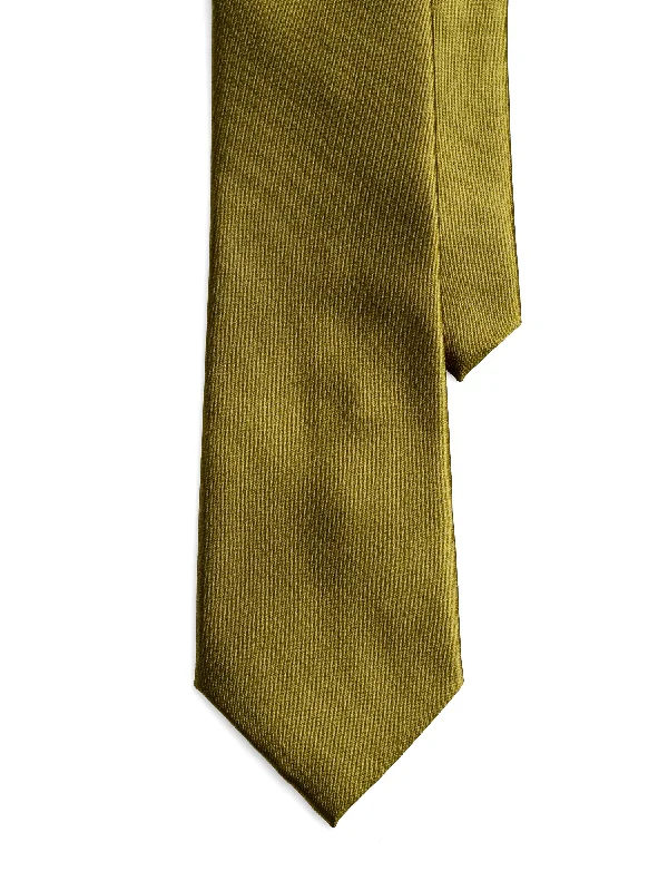 Button-down Shirt-Satin Tie - Olive Green