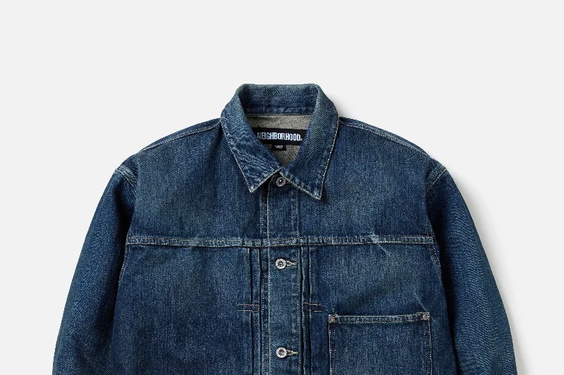 Basic Button-down Shirt-NEIGHBORHOOD / WASHED DENIM TYPE-1 JACKET