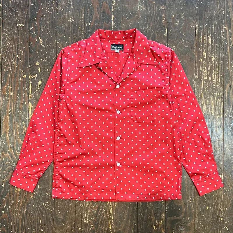 Pleated Shirt-Dot Open Shirt