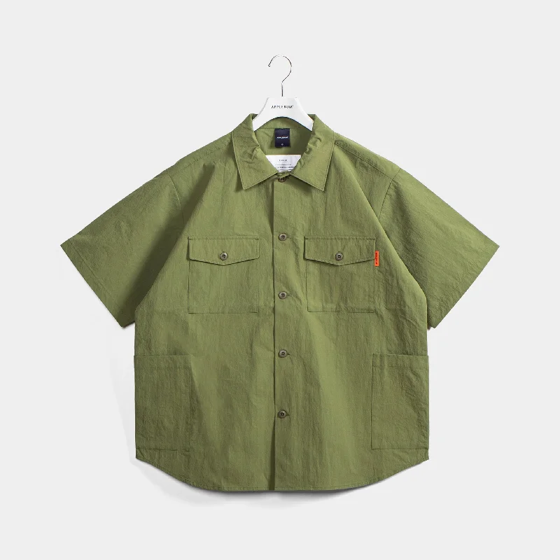 Long Sleeve Blouse-Military S/S Shirt Jacket [Khaki] / 2410604