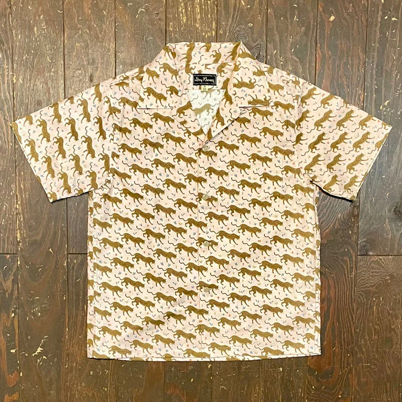 Short Sleeve Shirt-S/S Print Open Shirt “STRAY LEOPARD”