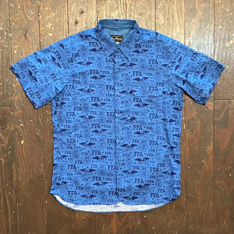 Floral Blouse-S/S Print Work Shirt  “FFA”