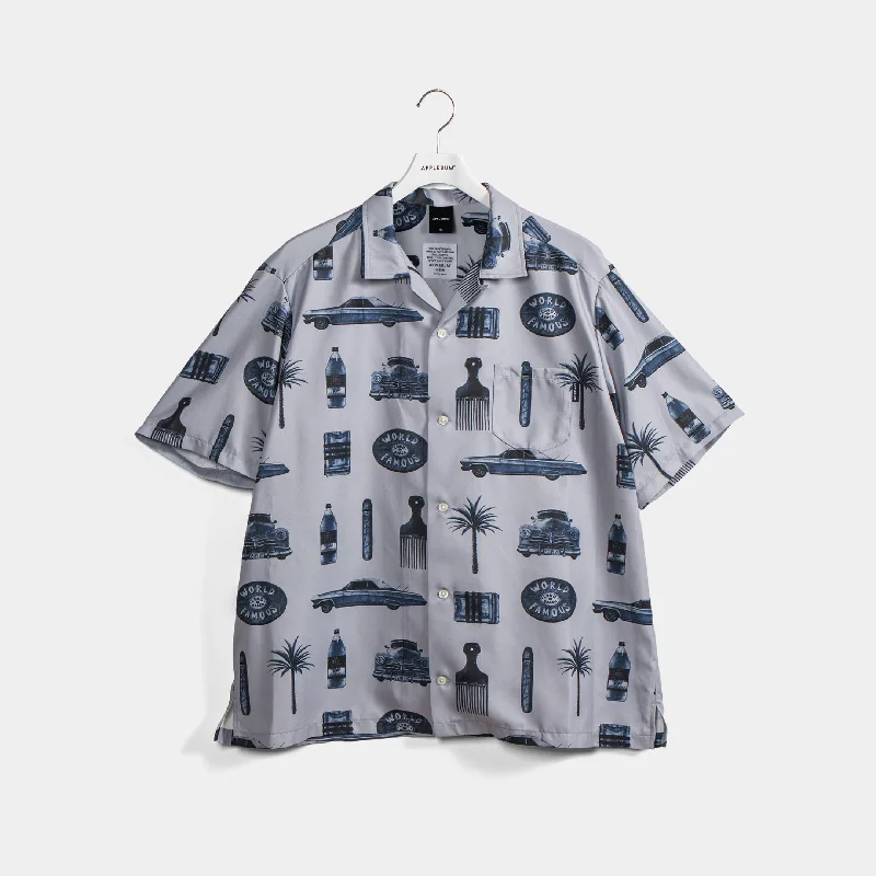 Summer Blouse-"Cali" Aloha Shirt [Gray] / 2410207