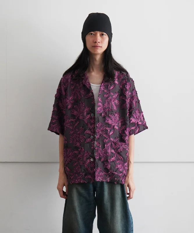 Tunic Shirt-NEEDLES Cabana Shirt - Flower Cut Jq. "PURPLE"