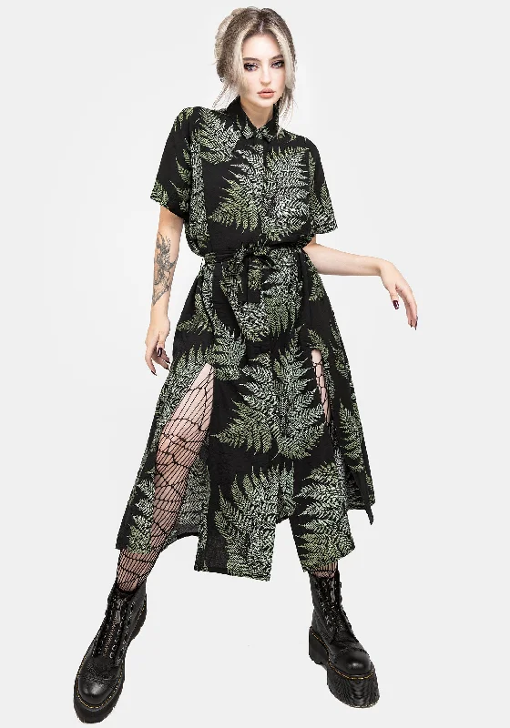 Wrap Shirt-Fern Midi Shirt Dress