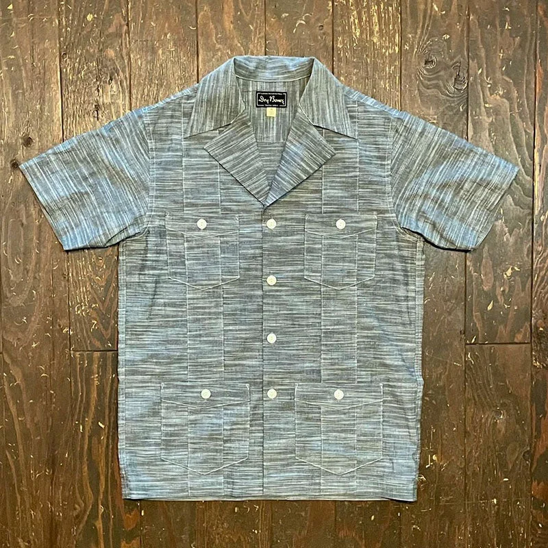 Button-down Shirt-S/S Horizontal Cuba Shirt