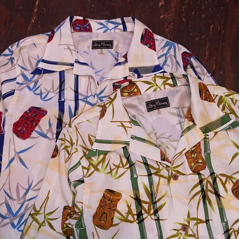 Boxy Blouse-L/S Hawaiian Shirt “TAKE TIKI”