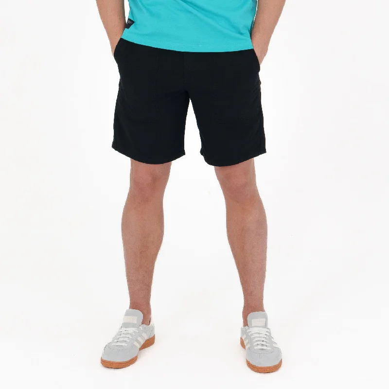 Tied Waist Shorts-Patch Shorts Black