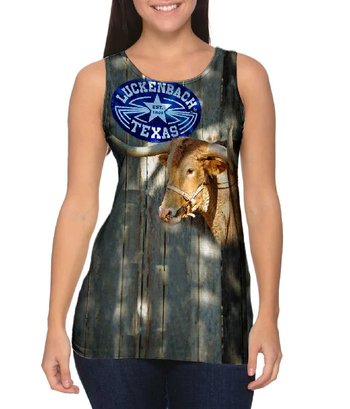 Custom Workout Tank-Luckenbach Texas Bull