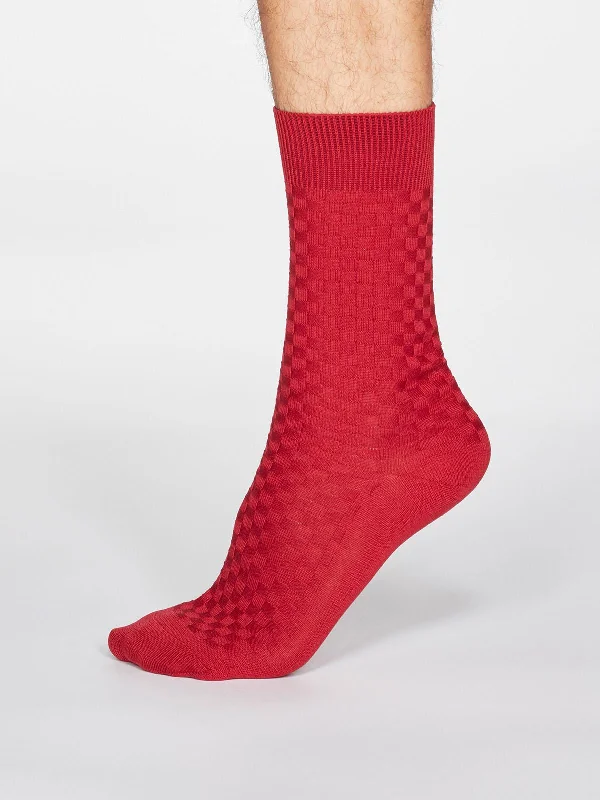 Sports Socks-Cameron Dress Socks - Berry Red