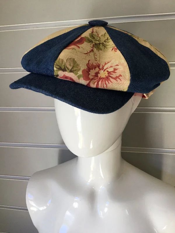 Pre-curved Cap-Breton Cap - Denim and Pink