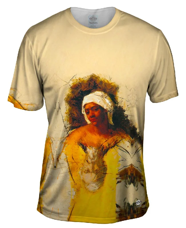 T-shirt With Slogan-Mary Cassatt - "Sketch Of Mrs Currey And Of Mister Cassatt" (1871)