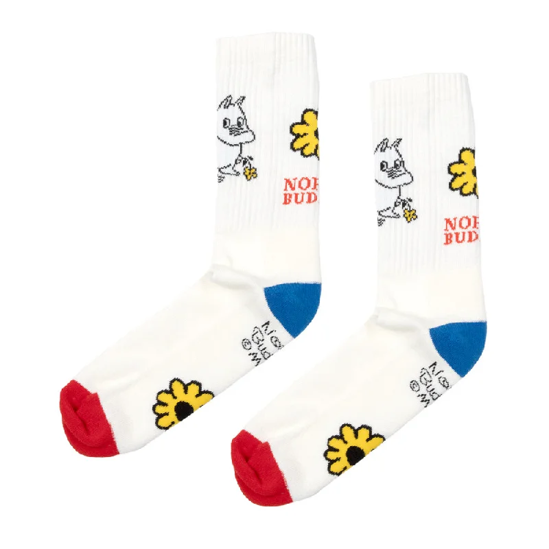 Wool Blend Socks-Moomintroll Men Retro Socks White-red - Nordicbuddies