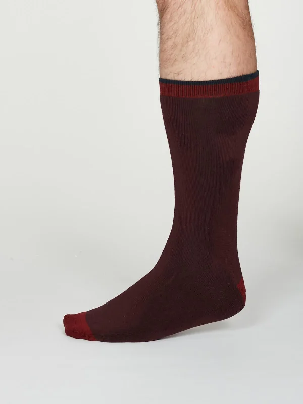 Patterned Socks-Walker Socks - Burgundy