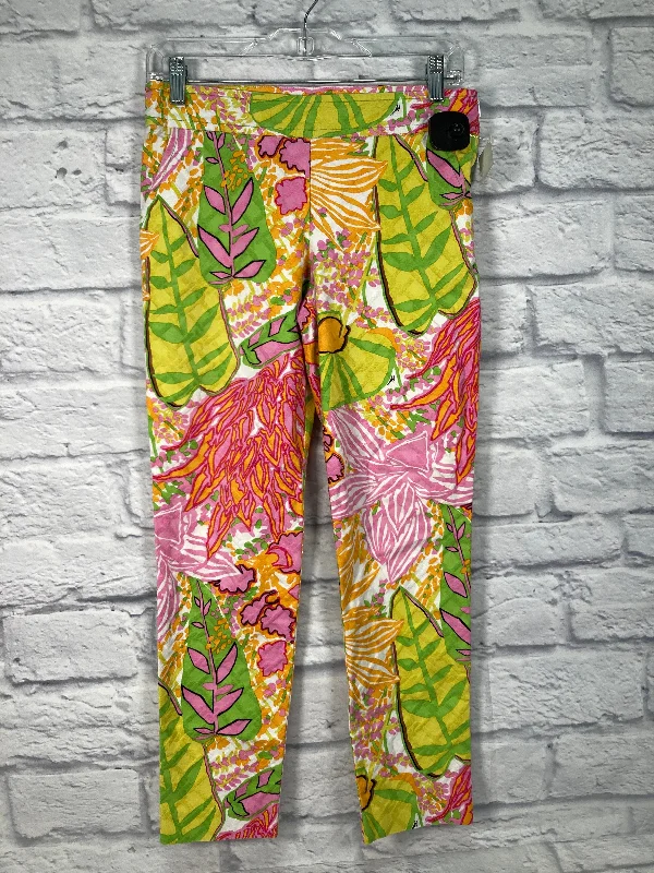 Lightweight Joggers-Green & Pink Pants Designer Trina Turk, Size 4