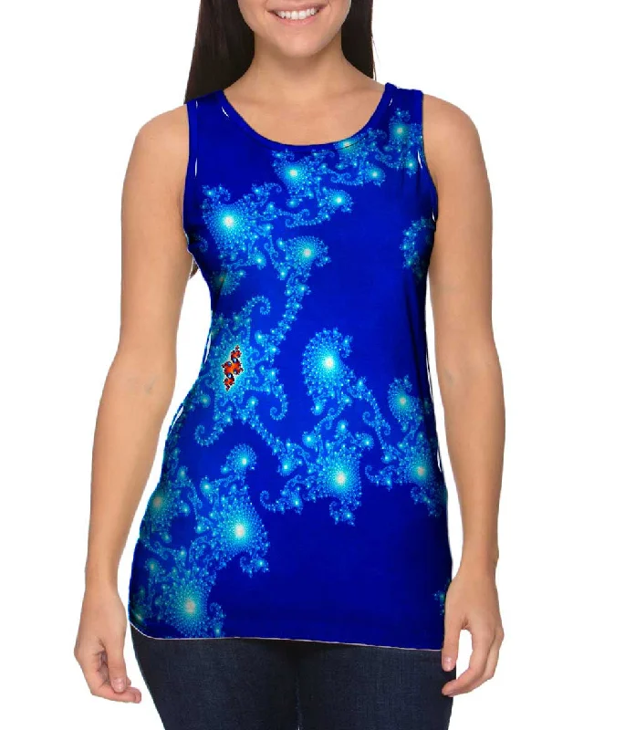 Fitness Tank Top-Mandel Fractal Blue Seahorse Tail