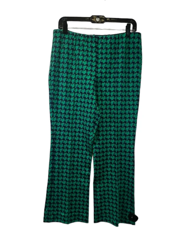 Stretch Fit Pants-Blue & Green Pants Designer Maeve, Size M