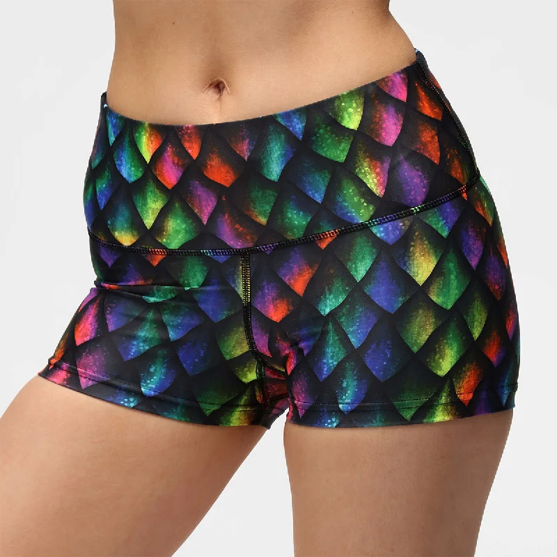 Sporty Workout Shorts-Dragon Scales TikiBooty Shorts