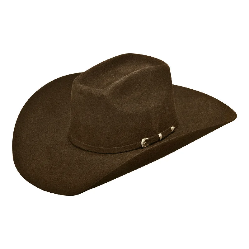 Beaded Hat-M&F 2X Wool Chocolate Added Money Cowboy Hat A7520247