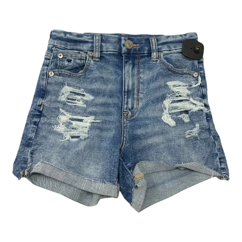 Beachwear Shorts-Shorts By American Eagle In Blue Denim, Size: 0