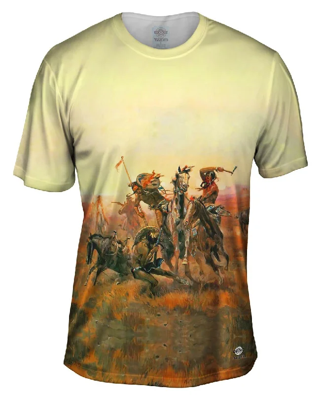 Outdoor T-shirt-CM Russell - "When Blackfoot And Sioux Meet" (1890)