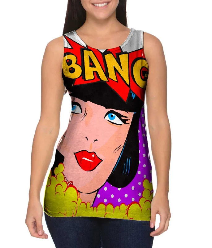 Comfortable Sports Tank-Lady Bang Purple Comic