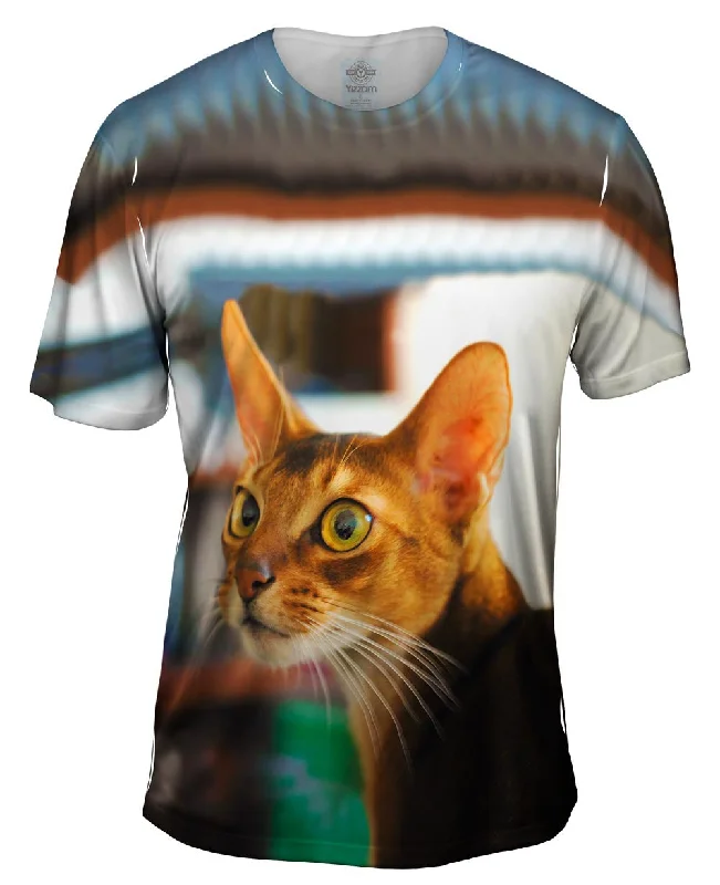 Neon Print T-shirt-What Happened Cat