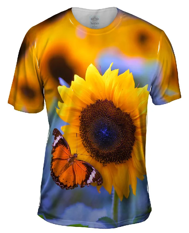 Skater T-shirt-Sunflower Butterfly