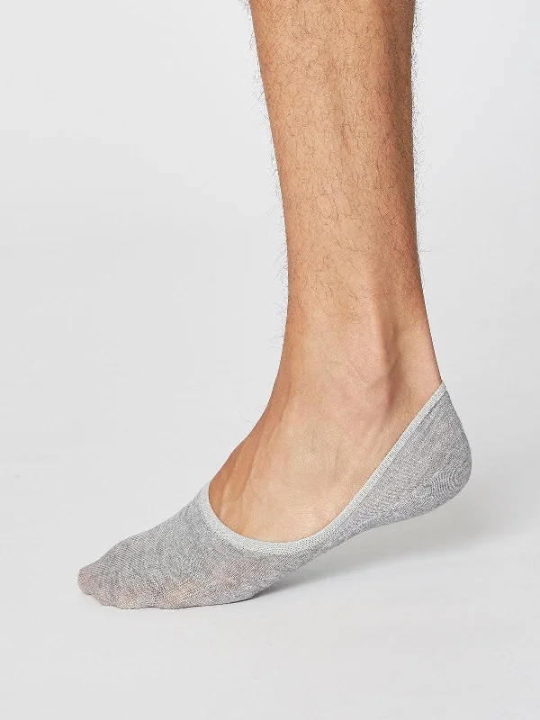 Comfortable Socks-No Show Men's Invisible Socks - Mid Grey Marl