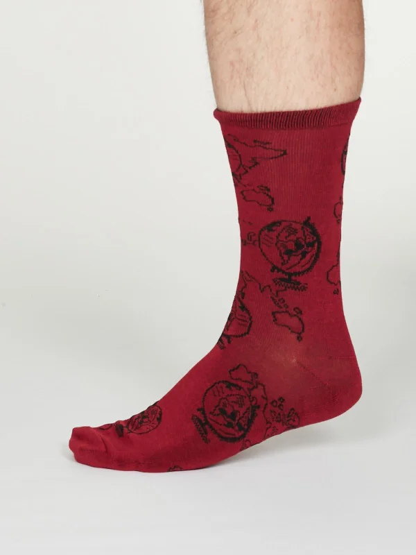 Outdoor Socks-Thaddens Socks - Cranberry