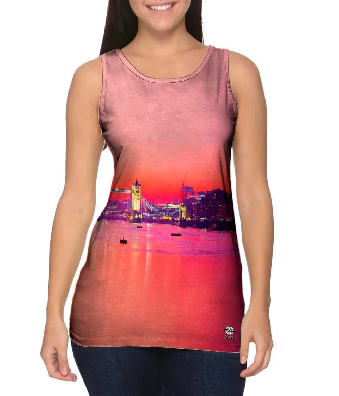 Colorful Tank Top-London Thames Sunset Panorama