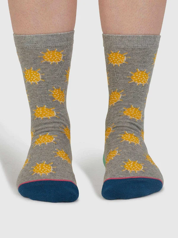 Outdoor Socks-Oriane Weather Organic Cotton Socks - Mid Grey Marle