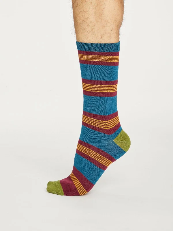 Therapeutic Socks-Jesper Stripe Socks - Bilberry