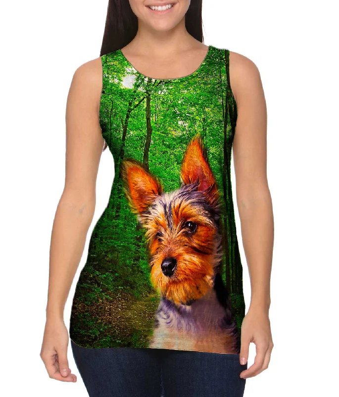 Everyday Tank Top-Long Haired Yorkie Forest