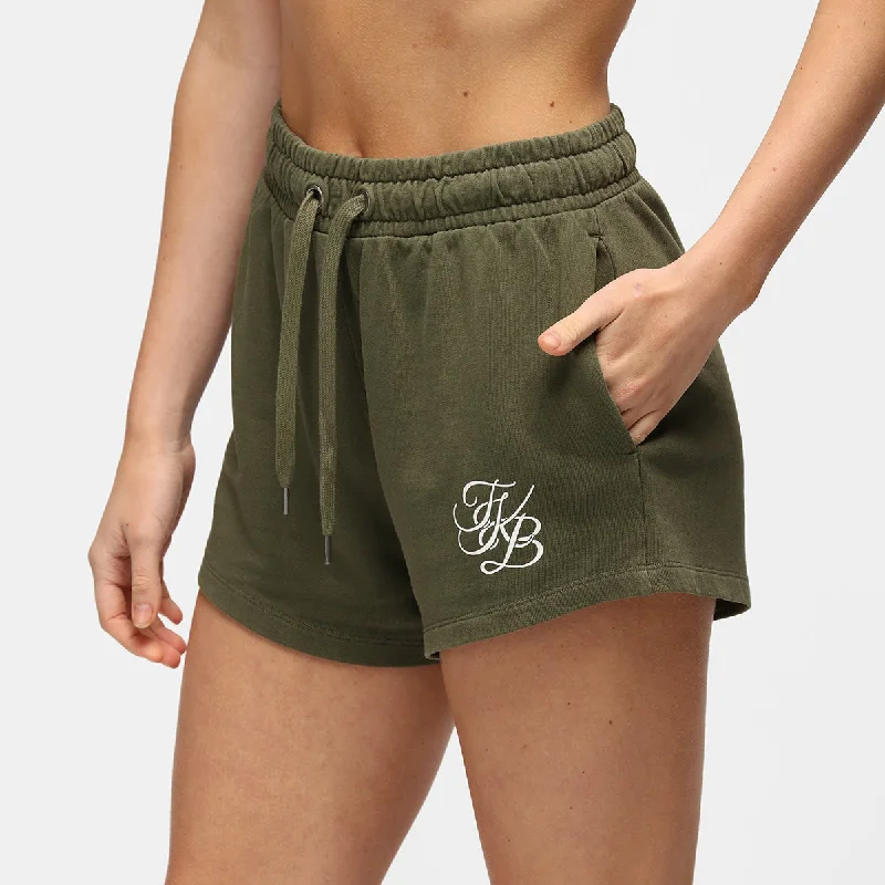 Beachwear Shorts-TKB Khaki Ladies Terry Shorts