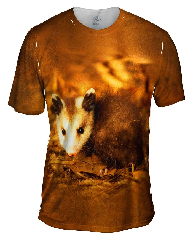 Nature Print T-shirt-Young Virginia Possum