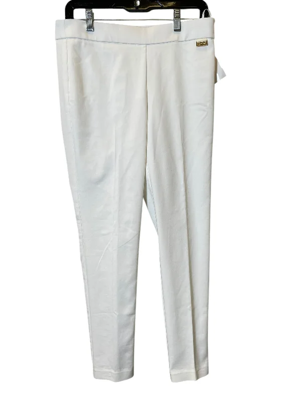 Fitted Chinos-Pants Dress By Calvin Klein In White, Size: 8