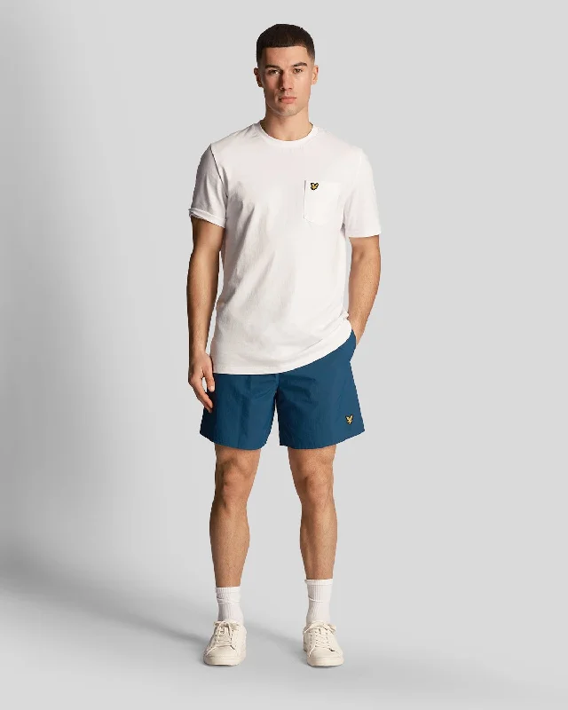 Multi-pocket Shorts-Plain Swim Shorts